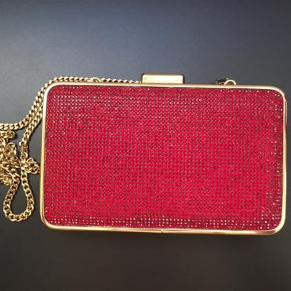 Michael Kors Crystal Red Suede Leather Clutch